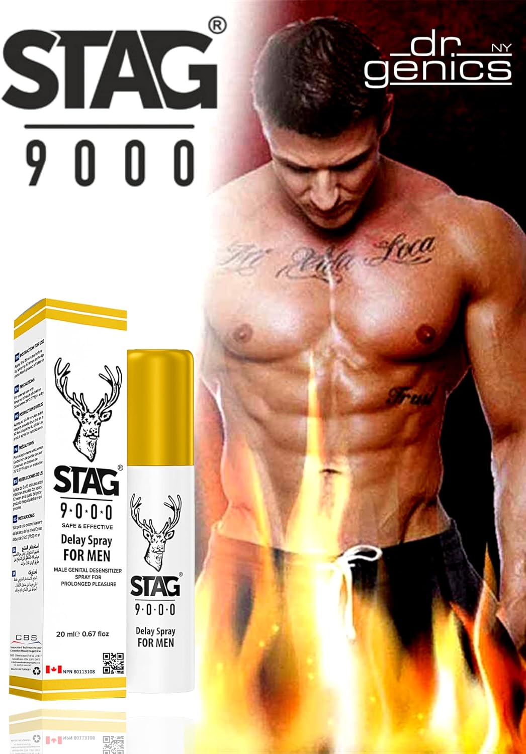 Stag 9000 Delay Spray for Men - 0.67 fl oz / 20 ml (Made in Germany) - Delay Stores