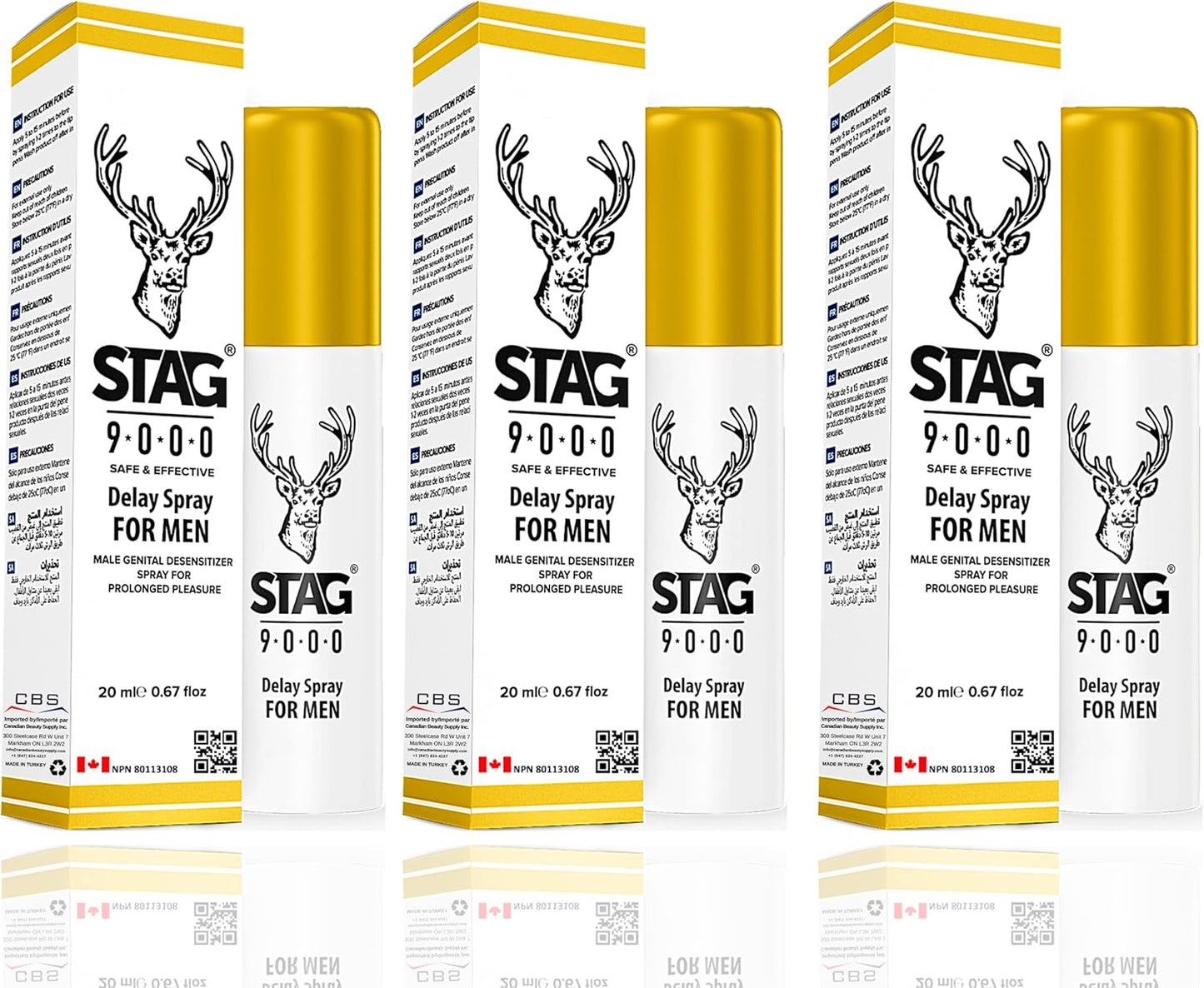 Stag 9000 Delay Spray for Men - 0.67 fl oz / 20 ml (Made in Germany) - Delay Stores